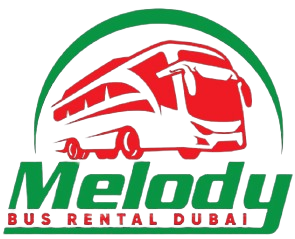 Official logo of Melody Passengers Transport by Rented Buses LLC in Dubai, UAE.